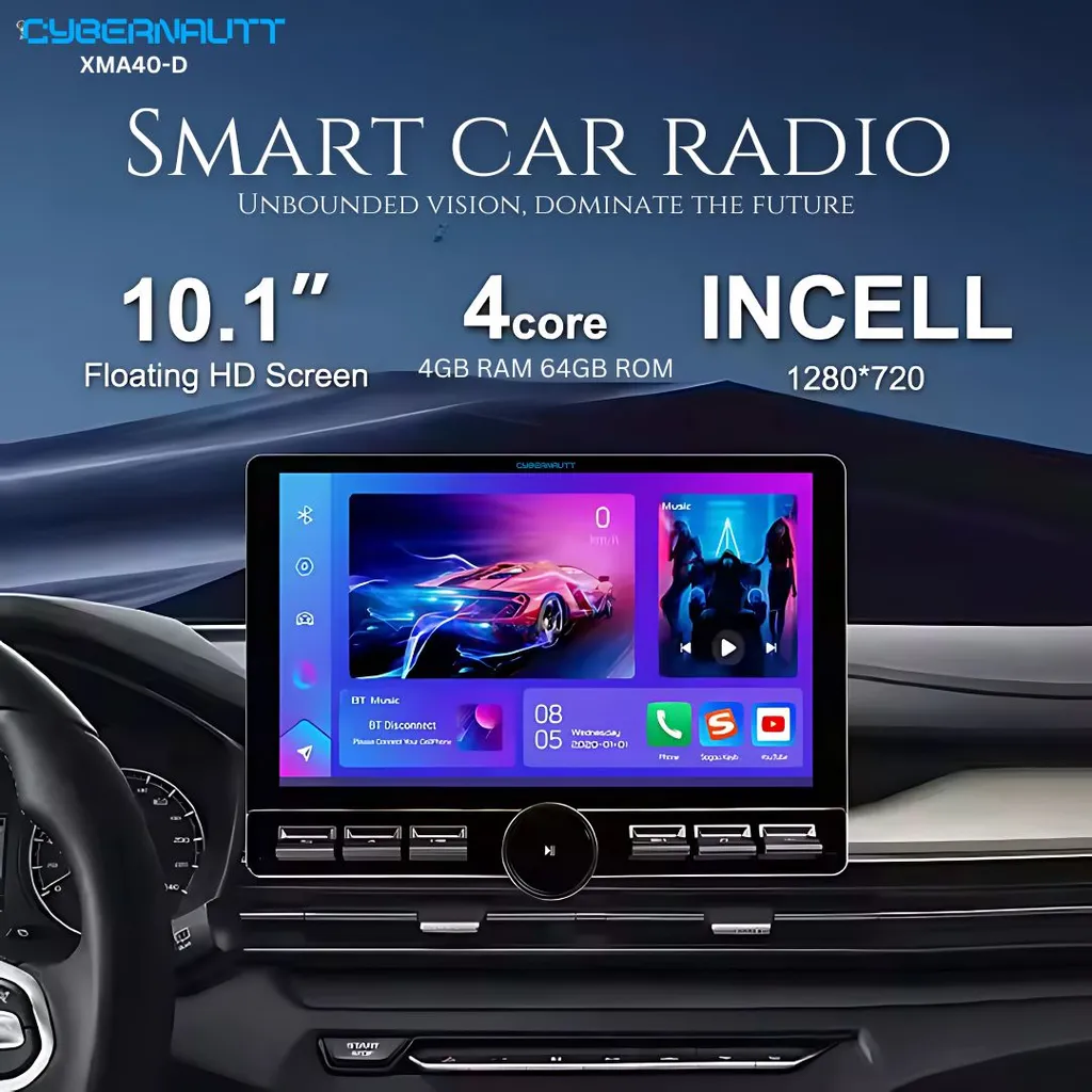Cybernautt XMA40-D 10.1 inch 4GB RAM/64GB ROM HD Apple Car Play & Android Auto Car Dashboard Stereo