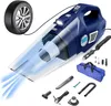 Cybernautt Y200D 130W 12VDC Portable Car Vacuum Cleaner Cum Tyre Inflator with LED Light for Car & Bike