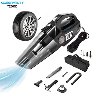 Cybernautt Y200D 130W 12VDC Portable Car Vacuum Cleaner Cum Tyre Inflator with LED Light for Car & Bike