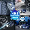 Cybernautt Y200D 130W 12VDC Portable Car Vacuum Cleaner Cum Tyre Inflator with LED Light for Car & Bike