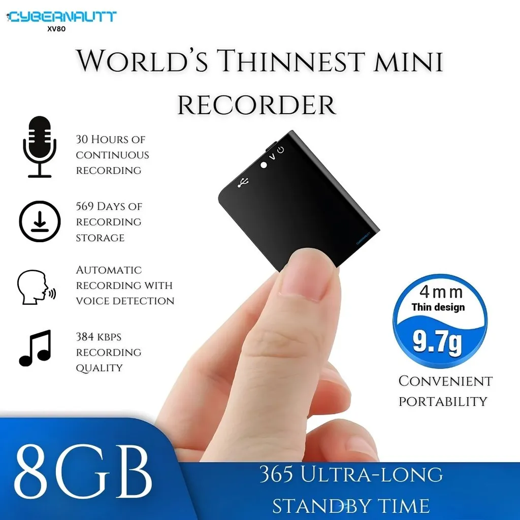 Cybernautt XV80 30hrs Mini Voice Recorder