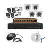 Cybernautt 3MP Full HD Indoor & Outdoor Network IP Combo Kit with 10Ch NVR, 4D 4B Full HD Camera, 8Ch POE, 100m Copper LAN Cable & Connectors
