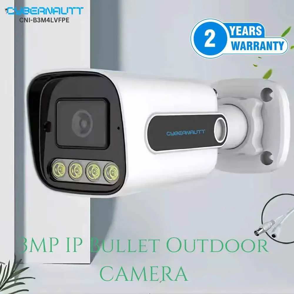 Cybernautt 3MP Full HD Indoor & Outdoor Network IP Combo Kit with 10Ch NVR, 6D 2B Full HD Camera, 8Ch POE, 100m Copper LAN Cable & Connectors