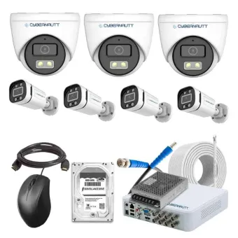 Cybernautt 2.4MP Full Colour HD Indoor & Outdoor CCTV Combo Kit with 8Ch DVR, 3 Dome Camera, 4 Bullet Camera, 8Ch SMPS, 50m Cable, 1TB HDD & Connector
