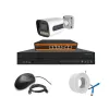 Cybernautt 3MP Full HD Indoor & Outdoor Network IP Combo Kit with 10Ch NVR, 1Bullet Full HD Camera, 4Ch POE, 100m Copper LAN Cable & Connectors