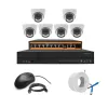 Cybernautt 3MP Full HD Indoor & Outdoor Network IP Combo Kit with 10Ch NVR, 6Dome Full HD Camera, 8Ch POE, 100m Copper LAN Cable & Connectors