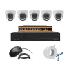 Cybernautt 3MP Full HD Indoor & Outdoor Network IP Combo Kit with 10Ch NVR, 5Dome Full HD Camera, 8Ch POE, 100m Copper LAN Cable & Connectors