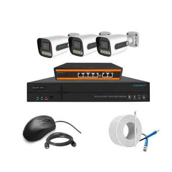 Cybernautt 3MP Full HD Indoor & Outdoor Network IP Combo Kit with 10Ch NVR, 3Bullet Full HD Camera, 4Ch POE, 100m Copper LAN Cable & Connectors