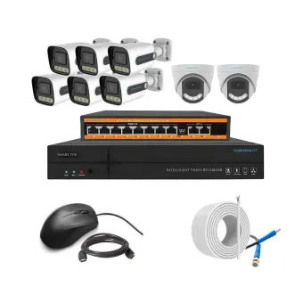 Cybernautt 3MP Full HD Indoor & Outdoor Network IP Combo Kit with 10Ch NVR, 6B 2D Full HD Camera, 8Ch POE, 100m Copper LAN Cable & Connectors