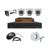 Cybernautt 3MP Full HD Indoor & Outdoor Network IP Combo Kit with 10Ch NVR, 1B 3D Full HD Camera, 4Ch POE, 100m Copper LAN Cable & Connectors