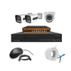 Cybernautt 3MP Full HD Indoor & Outdoor Network IP Combo Kit with 10Ch NVR, 2B 1D Full HD Camera, 4Ch POE, 100m Copper LAN Cable & Connectors