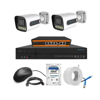 Cybernautt 3MP Full HD Indoor & Outdoor Network IP Combo Kit with 10Ch NVR, 2Bullet HD Camera, 4Ch POE, 100m Copper LAN Cable, Connector & 500GB HDD