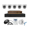 Cybernautt 3MP Full HD Indoor & Outdoor Network IP Combo Kit with 10Ch NVR, 5Dome HD Camera, 8Ch POE, 100m Copper LAN Cable, Connector & 2TB HDD