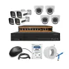 Cybernautt 3MP Full HD Indoor & Outdoor Network IP Combo Kit with 10Ch NVR, 4D 4B HD Camera, 8Ch POE, 100m Copper LAN Cable, Connectors & 2TB HDD