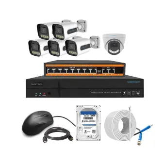 Cybernautt 3MP Full HD Indoor & Outdoor Network IP Combo Kit with 10Ch NVR, 5B 1D HD Camera, 8Ch POE, 100m Copper LAN Cable, Connectors & 500GB HDD