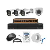 Cybernautt 3MP Full HD Indoor & Outdoor Network IP Combo Kit with 10Ch NVR, 3B 1D HD Camera, 4Ch POE, 100m Copper LAN Cable, Connectors & 1TB HDD