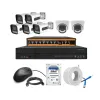 Cybernautt 3MP Full HD Indoor & Outdoor Network IP Combo Kit with 10Ch NVR, 5B 2D HD Camera, 8Ch POE, 100m Copper LAN Cable, Connectors & 500GB HDD