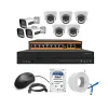 Cybernautt 3MP Full HD Indoor & Outdoor Network IP Combo Kit with 10Ch NVR, 5D 3B HD Camera, 8Ch POE, 100m Copper LAN Cable, Connectors & 500GB HDD