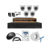 Cybernautt 3MP Full HD Indoor & Outdoor Network IP Combo Kit with 10Ch NVR, 5D 2B HD Camera, 8Ch POE, 100m Copper LAN Cable, Connectors & 1TB HDD