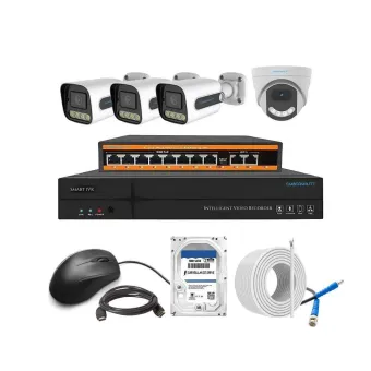 Cybernautt 3MP Full HD Indoor & Outdoor Network IP Combo Kit with 10Ch NVR, 3B 2D HD Camera, 8Ch POE, 100m Copper LAN Cable, Connectors & 500GB HDD