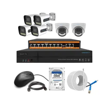 Cybernautt 3MP Full HD Indoor & Outdoor Network IP Combo Kit with 10Ch NVR, 4B 2D HD Camera, 8Ch POE, 100m Copper LAN Cable, Connectors & 2TB HDD