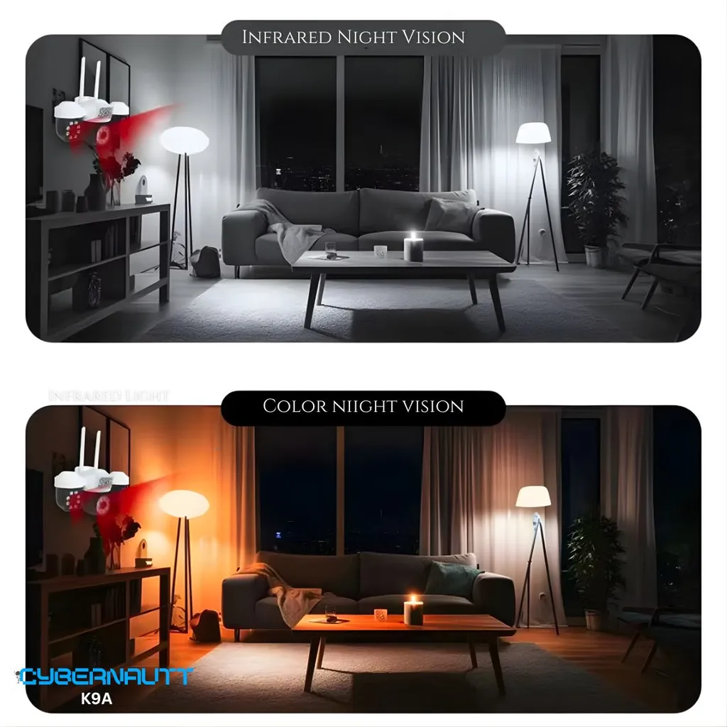 Cybernautt K9A 4G SIM 3 Camera Outdoor CCTV | 9MP, 355° Pan, Human Detection | Night Vision, 2-Way Audio, 128GB Support for Home Security