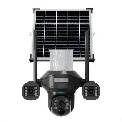 Cybernautt X11U 18MP 3 Lens PTZ Solar 4G Sim Outdoor CCTV Camera with 3 View | 360° | Night Vision | Motion Detection| 2 Way Audio | Aesthetic Design Light | Use Airtel 4G Sim