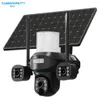 Cybernautt X11U 18MP 3 Lens PTZ Solar 4G Sim Outdoor CCTV Camera with 3 View | 360° | Night Vision | Motion Detection| 2 Way Audio | Aesthetic Design Light | Use Airtel 4G Sim