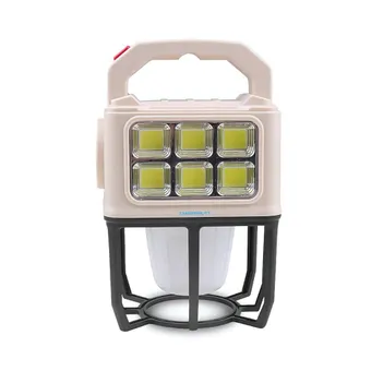 Cybernautt Encampe SL02 Solar Garden Lights, 500 Lumens Bright Outdoor Lighting, Dual Micro-USB + Solar Charging, 30,000-Hour Lifespan, IPX4 Waterproof, Built-in 2400mAh Battery (Warm White)