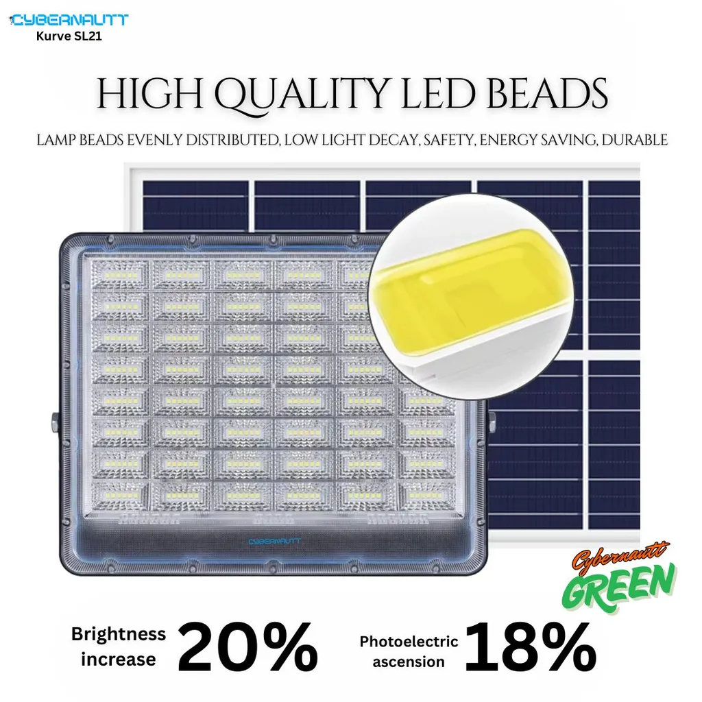 Cybernautt SL21 High quality LED beads Lamp beads evenly distributed, low light decay, safety, energy saving, durable Solar panels charger quickly IP66 Waterproof