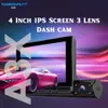 Cybernautt A3X Full HD 1080P Car Camera Front and Rear View Car Dvr 4 Inch IPS Screen 3 Lens Dash cam 3 Cameras all-round monitoring 4Pcs IR Night vision lights in interior camera for making a clear video at night