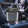 XUGA XA06 120W 4 in 1 Retractable Car Charger,Super Fast Charger, 180 Degree Rotation, Starry Sky Light,2 Retractable Cables & 1 USB Port, 1 Type C Car Adapter for Android Phones & iPhone & iPad