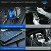 XUGA XA06 120W 4 in 1 Retractable Car Charger,Super Fast Charger, 180 Degree Rotation, Starry Sky Light,2 Retractable Cables & 1 USB Port, 1 Type C Car Adapter for Android Phones & iPhone & iPad