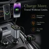 XUGA XA06 120W 4 in 1 Retractable Car Charger,Super Fast Charger, 180 Degree Rotation, Starry Sky Light,2 Retractable Cables & 1 USB Port, 1 Type C Car Adapter for Android Phones & iPhone & iPad