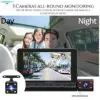 Cybernautt A3X 4 inch 3-Channel Front & Rear Camera WiFi Dashcam with Night Vision, G-Sensor & Loop Recording
