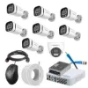 Cybernautt 2.4MP Full Colour HD Indoor & Outdoor CCTV Combo Kit with 8Ch DVR, 7 Bullet Camera, 1 Dome Camera, 8Ch SMPS, 50m Copper Cable & Connectors