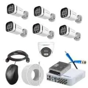 Cybernautt 2.4MP Full Colour HD Indoor & Outdoor CCTV Combo Kit with 8Ch DVR, 6 Bullet Camera, 1 Dome Camera, 8Ch SMPS, 50m Copper Cable & Connectors