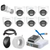 Cybernautt 2.4MP Full Colour HD Indoor & Outdoor CCTV Combo Kit with 8Ch DVR, 1 Bullet Camera, 7 Dome Camera, 8Ch SMPS, 50m Copper Cable & Connectors