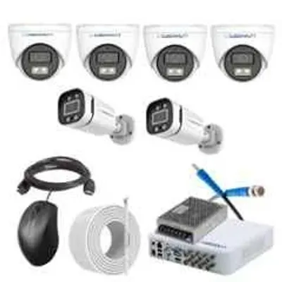 Cybernautt 2.4MP Full Colour HD Indoor & Outdoor CCTV Combo Kit with 8Ch DVR, 4 Dome Camera, 2 Bullet Camera, 8Ch SMPS, 50m Copper Cable & Connectors