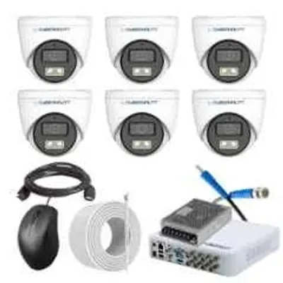 Cybernautt 2.4MP Full Colour HD Indoor & Outdoor CCTV Combo Kit with 8Ch DVR, 6 Dome Camera, 8Ch SMPS, 50m Copper Cable & Connectors