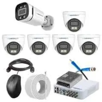 Cybernautt 2.4MP Full Colour HD Indoor & Outdoor CCTV Combo Kit with 8Ch DVR, 1 Bullet Camera, 5 Dome Camera, 8Ch SMPS, 50m Copper Cable & Connectors