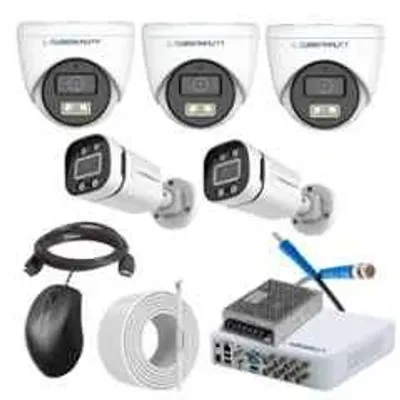 Cybernautt 2.4MP Full Colour HD Indoor & Outdoor CCTV Combo Kit with 8Ch DVR, 3 Dome Camera, 2 Bullet Camera, 8Ch SMPS, 50m Copper Cable & Connectors