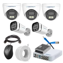 Cybernautt 2.4MP Full Colour HD Indoor & Outdoor CCTV Combo Kit with 8Ch DVR, 3 Dome Camera, 2 Bullet Camera, 8Ch SMPS, 50m Copper Cable & Connectors