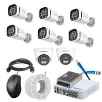 Cybernautt 2.4MP Full Colour HD Indoor & Outdoor CCTV Combo Kit with 8Ch DVR, 6 Bullet Camera, 2 Dome Camera, 8Ch SMPS, 50m Copper Cable & Connectors