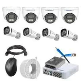 Cybernautt 2.4MP Full Colour HD Indoor & Outdoor CCTV Combo Kit with 8Ch DVR, 4 Dome Camera, 4 Bullet Camera, 8Ch SMPS, 50m Copper Cable & Connectors
