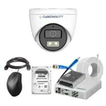 Cybernautt 2.4MP Full Colour HD Indoor & Outdoor CCTV Combo Kit with 4Ch DVR, 1 Dome Camera, 4Ch SMPS, 50m Copper Cable, 2TB HDD & Connectors