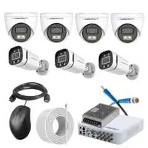 Cybernautt 2.4MP Full Colour HD Indoor & Outdoor CCTV Combo Kit with 8Ch DVR, 4 Dome Camera, 3 Bullet Camera, 8Ch SMPS, 50m Copper Cable & Connectors