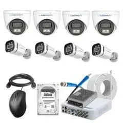 Cybernautt 2315894MP Full Colour HD Indoor & Outdoor CCTV Combo Kit with 8Ch DVR, 4 Dome Camera, 4 Bullet Camera, 8Ch SMPS, 50m Cable, 1TB HDD & Connector