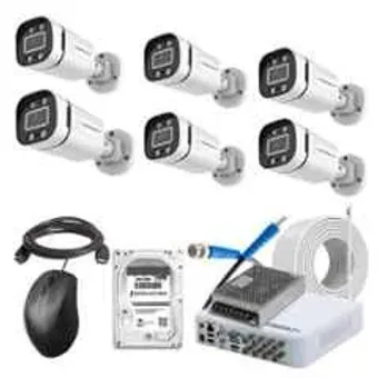 Cybernautt 2.4MP Full Colour HD Indoor & Outdoor CCTV Combo Kit with 8Ch DVR, 6 Bullet Camera, 8Ch SMPS, 50m Copper Cable, 2TB HDD & Connectors