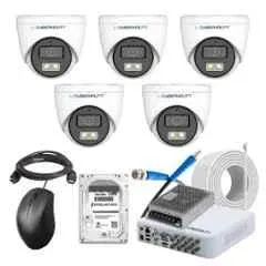 Cybernautt 2.4MP Full Colour HD Indoor & Outdoor CCTV Combo Kit with 8Ch DVR, 5 Dome Camera, 8Ch SMPS, 50m Copper Cable, 500GB HDD & Connectors